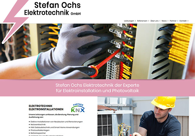 Stefan Ochs Elektrotechnik GmbH Handwerkerwebseite - individuell gestaltete Handwerker-Homepage mit CMS